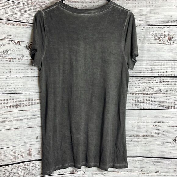 For the Republic t shirt womens size small Beaded Love Tee Dark Burnt out Grey - Picture 5 of 11